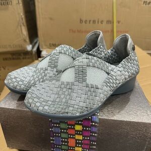 Bernie Mev Crown Woven Silver Gray Shoes US 9 EU 40